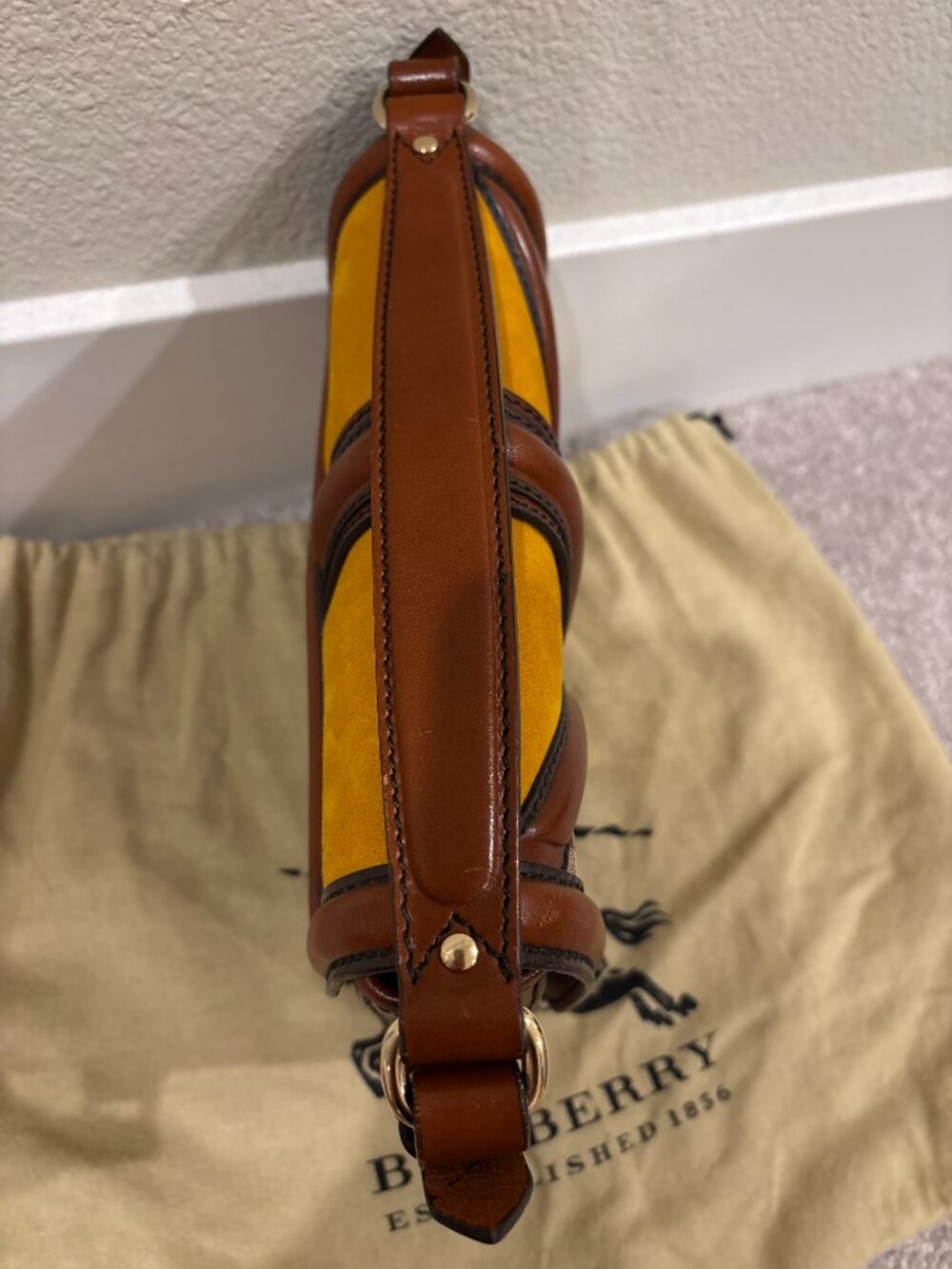 Burberry Haymarket Check Multicolor Top Handle Crossbody Bag - Picture 11 of 16